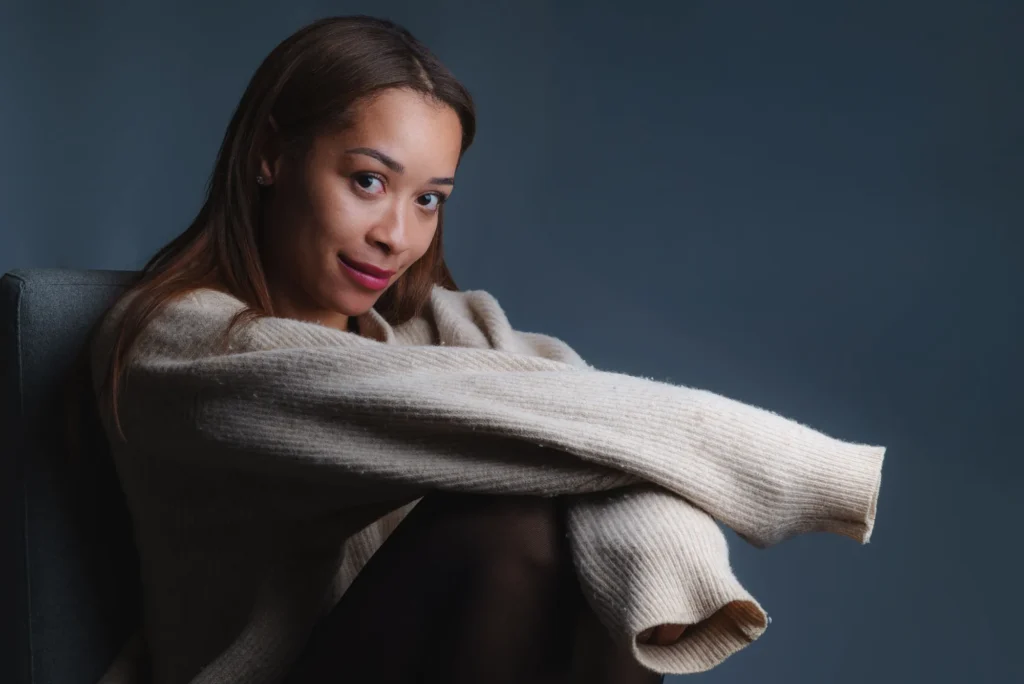 Wrapped in a knit sweater
