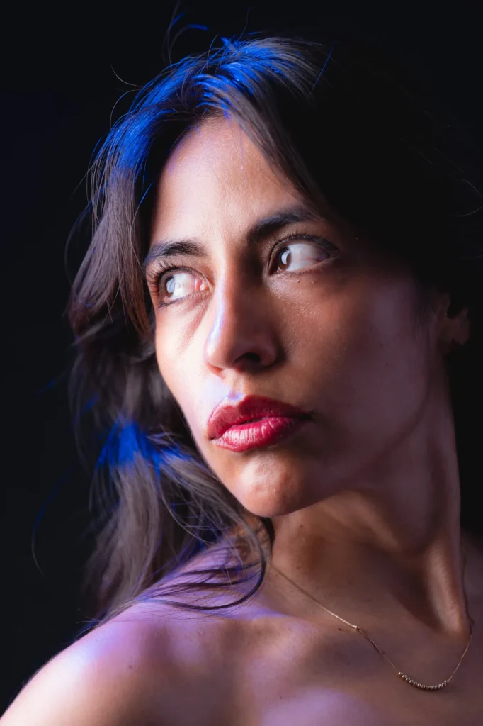 Blue light and red lips