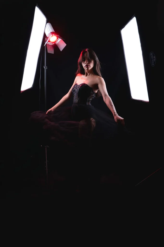 Seated between the lights