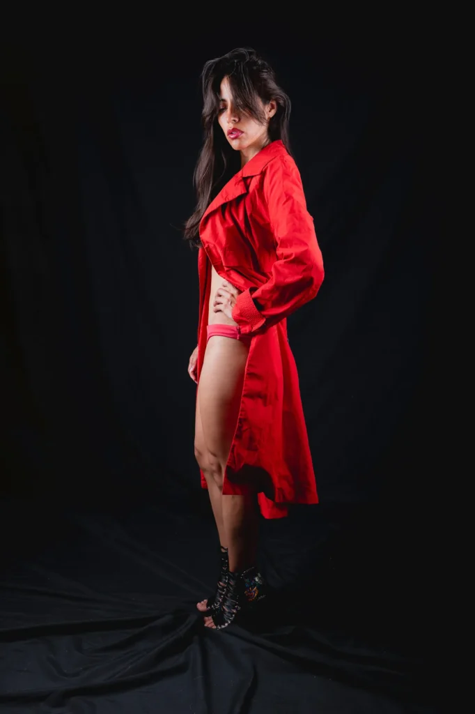 A red trench coat