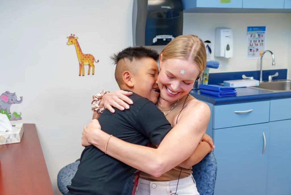 A hug at the clinic