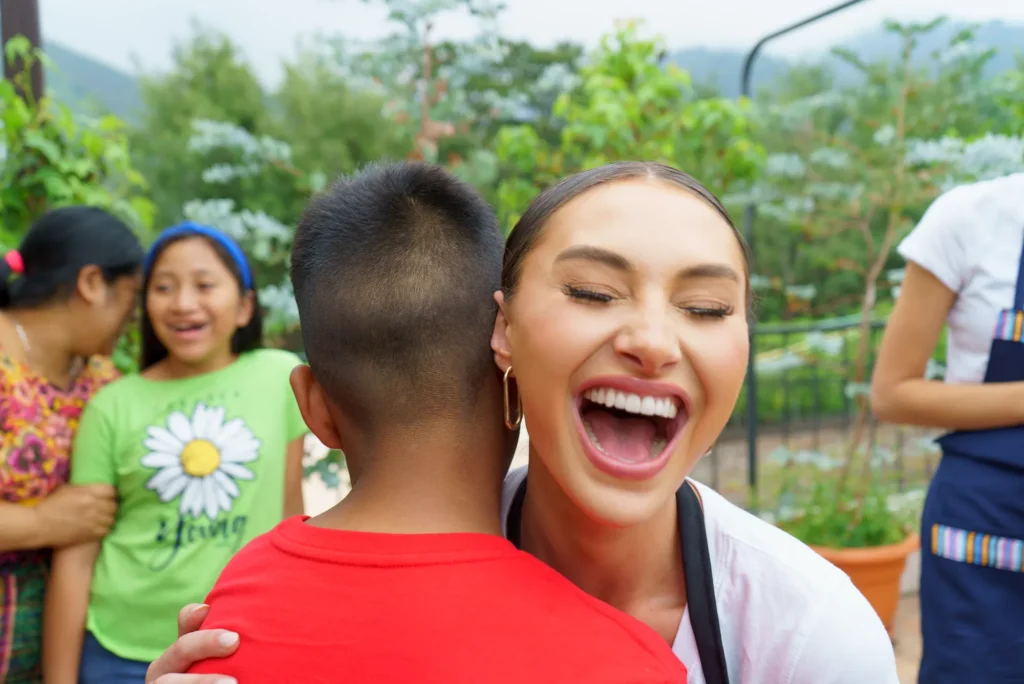 A burst of laughter in the middle of a hug